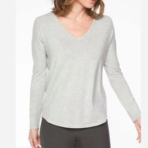 Athleta Cloudlight Gray V-Neck Long Sleeve